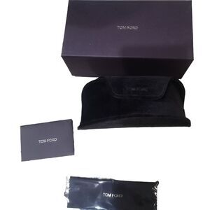Tom Ford Dark Brown Velvet Snap Flap Sunglass Case with box